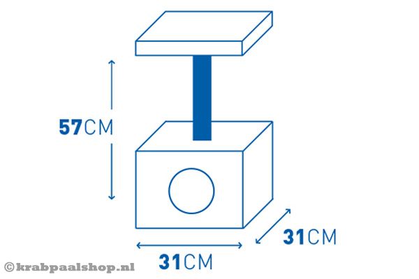 Krabpaal met een formaat van 31x31x57 cm.