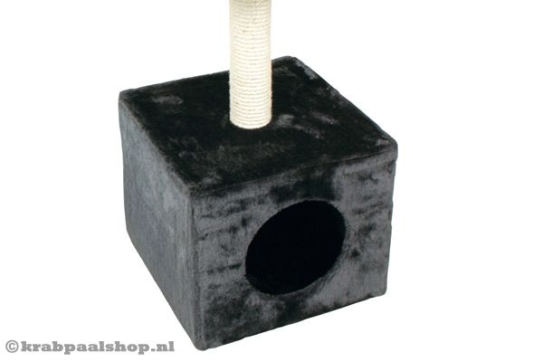 Slaapplaats met antraciet gekleurde pluche.