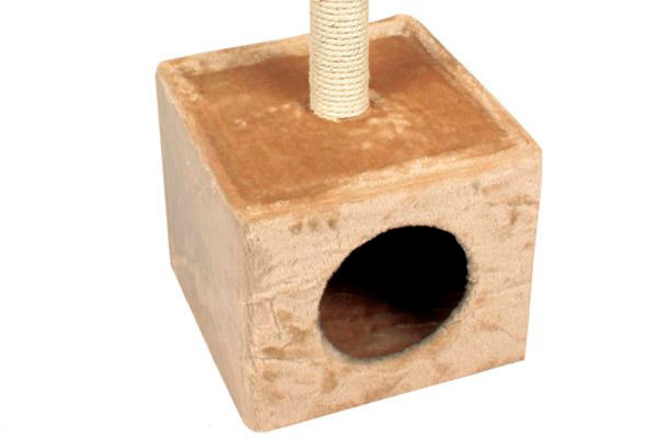 Slaapplaats met beige gekleurde pluche.